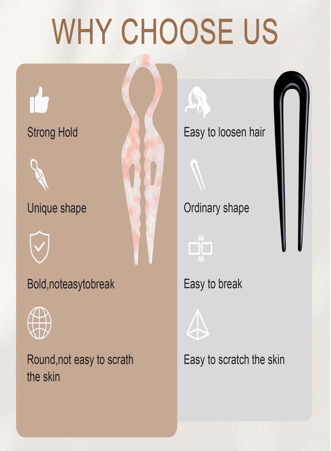 Lourny 3PCS French Hair Pins for Women, 4.1 Inch Prestige Hair Pin with Serrated Anti-Slip Design Suitable Hair Clips for Thin Thick Hair - Image 3